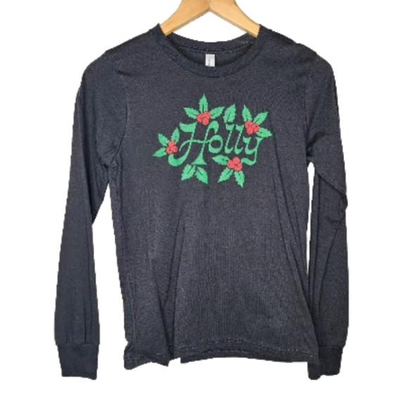 Bella + Canvas Holly Long Sleeve Tee in Black SIze L - Picture 2 of 9